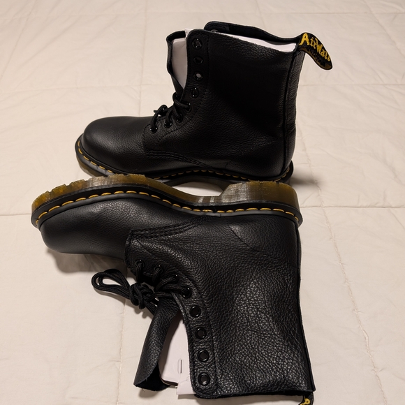 Black Leather Lace-Up Boots - Picture 9 of 16